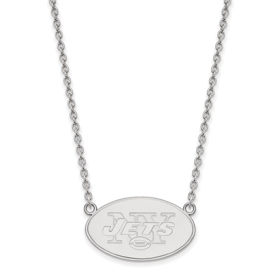 Sterling Silver New York Jets Large Pendant Necklace Sterling Silver New York Jets Large Pendant Necklace